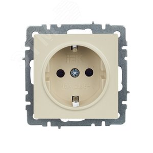BRITE Розетка с заземлением с защитными шторками 16А РС14-1-0-БрКр бежевый - фото 2
