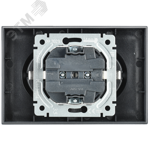 BRITE Розетка двойная с заземлением без защитных шторок 16А в сборе РС12-3-БрМ маренго - фото 5