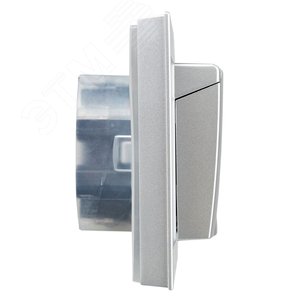 BRITE Розетка двойная с заземлением с защитными шторками и крышкой 16А в сборе IP44 РСбш12-3-44-БрА алюминий - фото 3