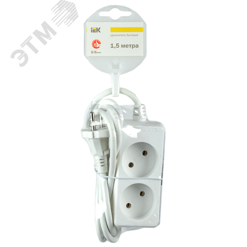 Удлинитель У2 2 места 2Р/1,5 метра 2х0,75мм2 10А/250В - фото 2