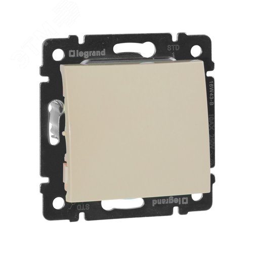 Выключатель 1-клавишный 10А безвинтовое крепление слоновая кость VALENA - фото 1