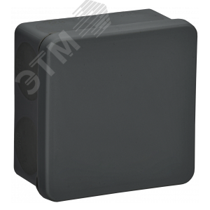 Коробка распаячная двухкомпонентная КМ42455 для открытой проводки безгалогенная (HF) 100х100х50мм IP67 8 вводов черная IEK