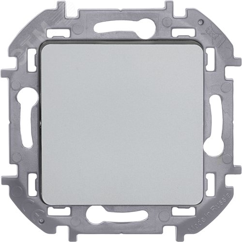 Выключатель 1-клавишный проходной 10АХ безвинтовое крепление алюминий INSPIRIA - фото 5