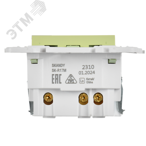 SKANDY Розетка с заземлением с защитными шторками 16А с USB C 18Вт SK-R17G мятный IEK - фото 5