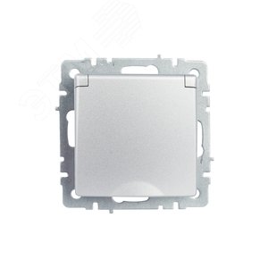 BRITE Розетка с заземлением с защитными шторками и крышкой 16А IP20 РСбш10-3-БрА алюминий - фото 5