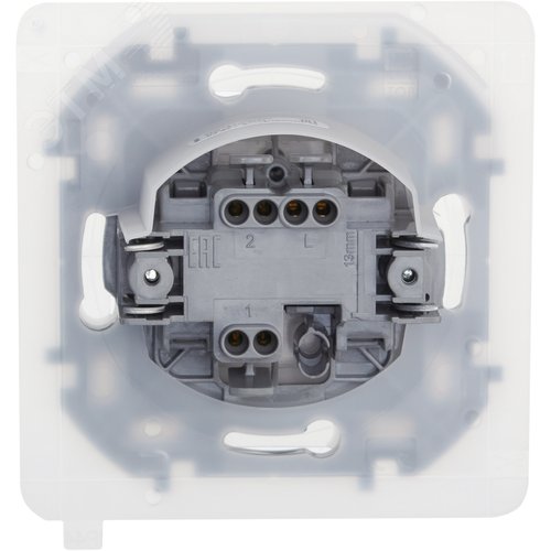 Выключатель 1-клавишный проходной 10АХ IP44 безвинтовое крепление белый INSPIRIA - фото 5