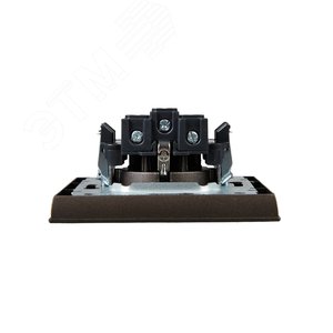 BRITE Розетка 1 пост с заземлением с защитными шторками 16А в сборе РСР14-1-0-БрТБ темная бронза IEK - фото 5