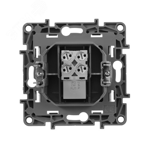 Розетка телефонная RJ11 алюминий ETIKA - фото 3