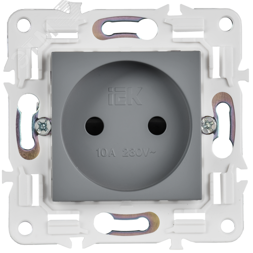 SKANDY Розетка без заземления с защитными шторками 10А SK-R01Gr серый IEK - фото 5
