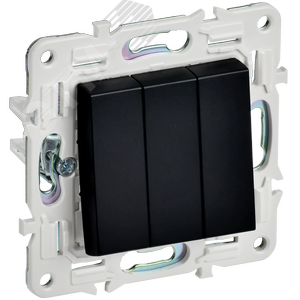 Изображение товара SKANDY Выключатель 3-клавишный 10А SK-V11Bl черный IEK (шт)