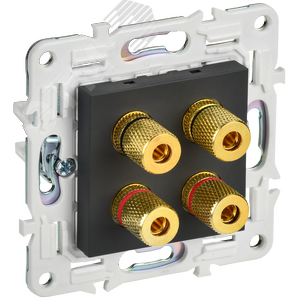 SKANDY Аудиорозетка 4-местная SK-A01G графит IEK - фото 1