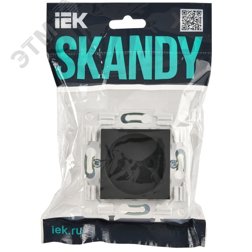 SKANDY Розетка без заземления с защитными шторками 10А SK-R01G графит IEK - фото 6