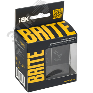 BRITE Кнопка звонка с индикацией для отелей 10А ВС10-1-9-БрГ графит IEK - фото 2