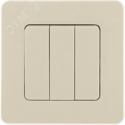 Выключатель 3-клавишный 10АХ слоновая кость INSPIRIA - фото 4
