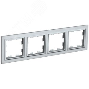 BRITE Рамка 4 поста РУ-4-БрА алюминий - фото 1