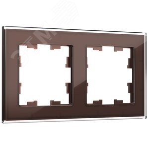 BRITE Рамка 2 поста РУ-2-2-БрТБ стекло темная бронза - фото 1