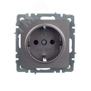 BRITE Розетка с заземлением без защитных шторок 16А РС11-1-0-БрС сталь - фото 2