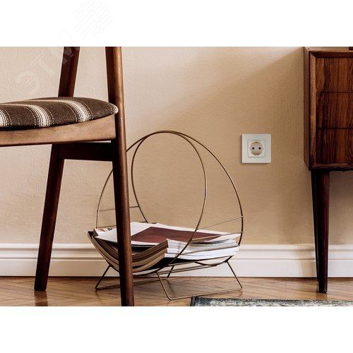 Розетка 1-местная с заземлением с защитными шторками 16А слоновая кость ETIKA - фото 5