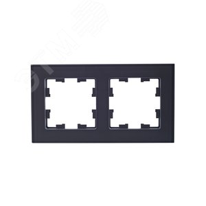 BRITE Рамка 2 поста РУ-2-2-БрСе стекло серый - фото 2