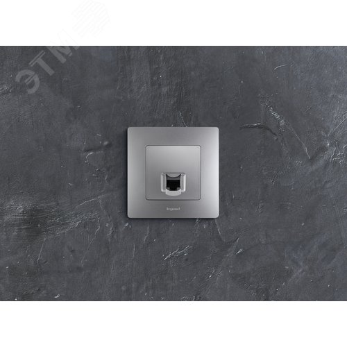 Розетка компьютерная RJ45 категория 5Е UTP алюминий ETIKA - фото 4