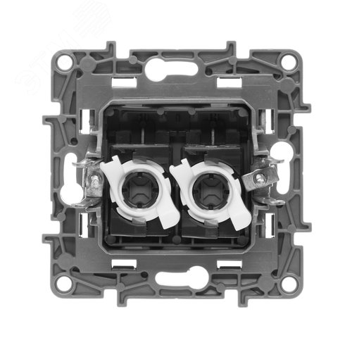 Розетка компьютерная двойная RJ45 категория 5Е UTP антрацит ETIKA - фото 4