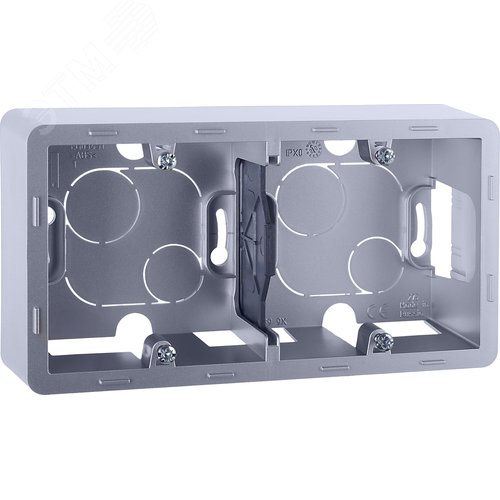 Коробка для накладного монтажа 2-местная алюминий INSPIRIA - фото 1