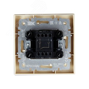 BRITE Выключатель одноклавишный 10А в сборе ВСР10-1-0-БрКр бежевый IEK - фото 5