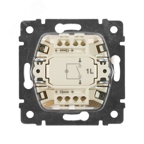 Выключатель 1-клавишный с подсветкой схема 1L 10А безвинтовое крепление белый VALENA - фото 5