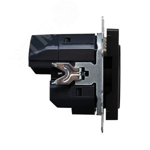 BRITE Розетка с заземлением с защитными шторками 16А с USB A+A 3,1А РЮш10-2-БрЧ черный - фото 3