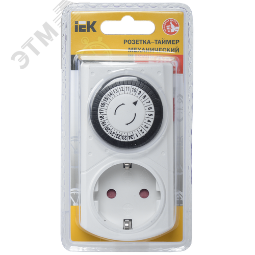 РТМ-1 Розетка-таймер механ. 30мин 24ч 48on/off 16А IP20 - фото 3