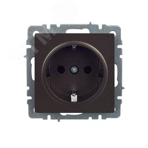 BRITE Розетка с заземлением без защитных шторок 16А РС11-1-0-БрТБ темная бронза - фото 2