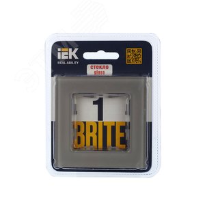 BRITE Рамка 1 пост РУ-1-2-БрД стекло дымчатый - фото 5