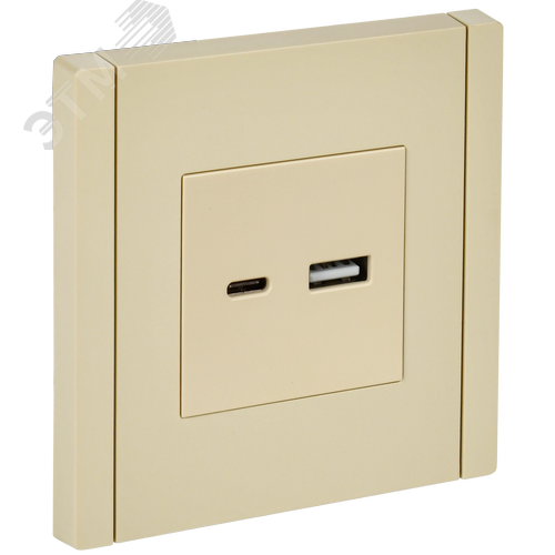 FORTE&PIANO Розетка USB A+C 3,1А FP450 ваниль IEK - фото 1