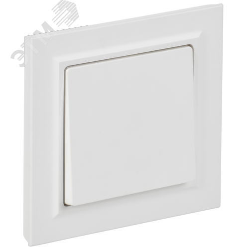 BRITE Выключатель 1-клавишный 10А в сборе ВСР10-1-0-БрАБ арктический белый IEK - фото 1