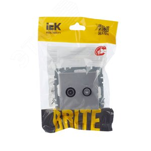 BRITE Розетка двойная TV+SAT РТВ/РСп12-БрА алюминий - фото 7