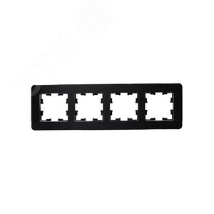 BRITE Рамка 4 поста РУ-4-1-Бр металл черный RE IEK - фото 2