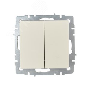 BRITE Выключатель двухклавишный проходной 10А ВС10-2-6-БрКр бежевый - фото 2