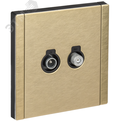 Изображение товара FORTE&PIANO Розетка двойная TV+SAT FP638M металл шампань IEK (шт)