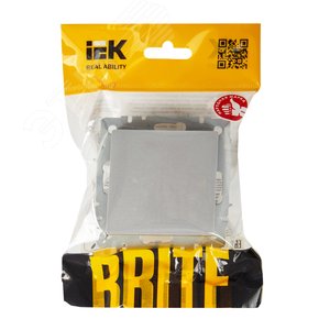 BRITE Выключатель одноклавишный проходной 10А ВС10-1-6-БрА алюминий - фото 6