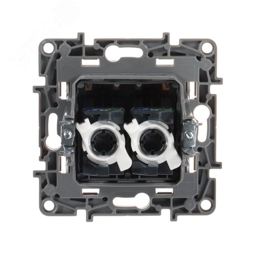 Розетка компьютерная двойная RJ45 категория 5Е UTP белый ETIKA - фото 4