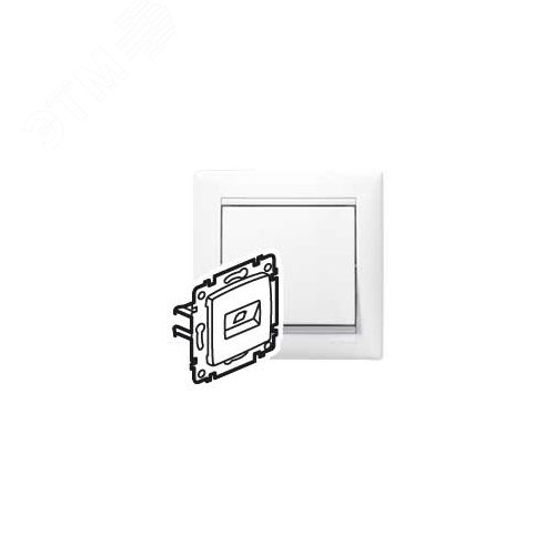 Изображение товара Розетка компьютерная двойная RJ45 категория 6 UTP с захватами белый VALENA (шт)