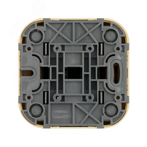 Выключатель 2-клавишный для открытой установки 10А дерево QUTEO - фото 3