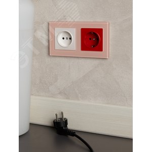 BRITE Рамка 2 поста РУ-2-2-БрП стекло персиковый матовый IEK - фото 5