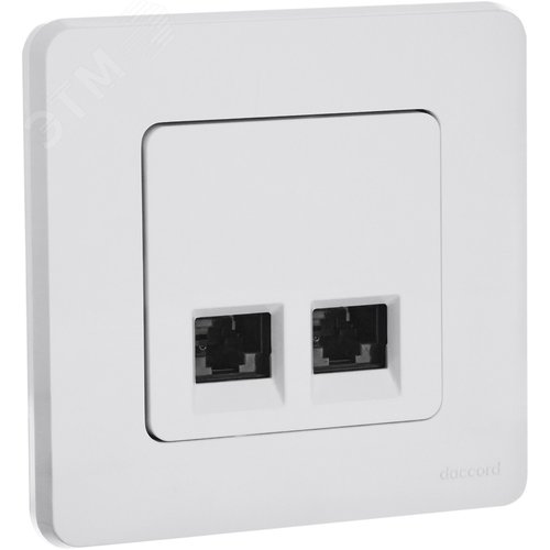 Розетка компьютерная двойная RJ45 категория 5Е UTP белый INSPIRIA - фото 5