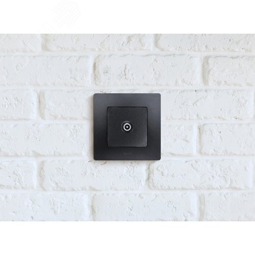 Розетка TV проходная антрацит ETIKA - фото 4