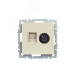 BRITE Розетка двойная TV+RJ45 кат.5E РТВ/РК12-БрКр бежевый - фото 2