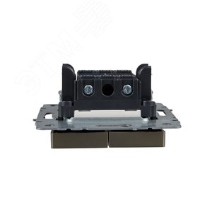 BRITE Выключатель двухклавишный с индикацией 10А ВС10-2-1-БрШ шампань - фото 4