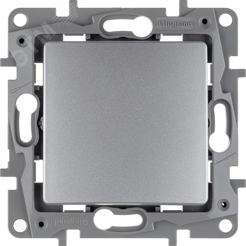 Выключатель 1-клавишный 10А безвинтовое крепление алюминий ETIKA - фото 6