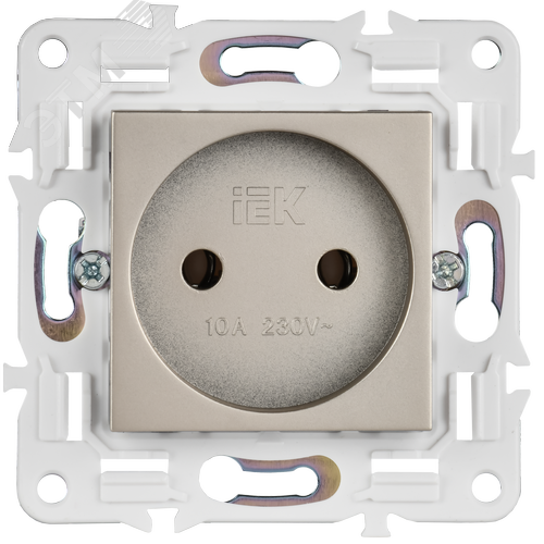 SKANDY Розетка без заземления без защитных шторок 10А SK-R02Sh шампань IEK - фото 4