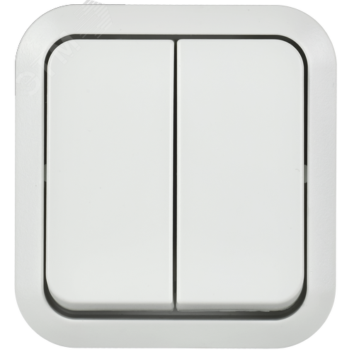 TORS Выключатель двухклавишный 10А IP55 TS305 белый IEK - фото 6